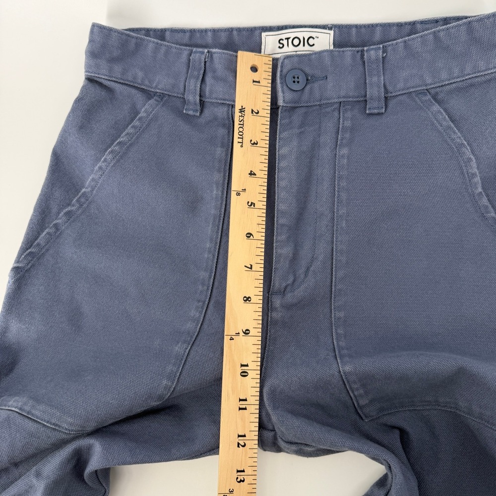 Stoic Canvas Utility Pants Womens 4 Slate Blue High Rise Straight Leg Workwear - Picture 8 of 14